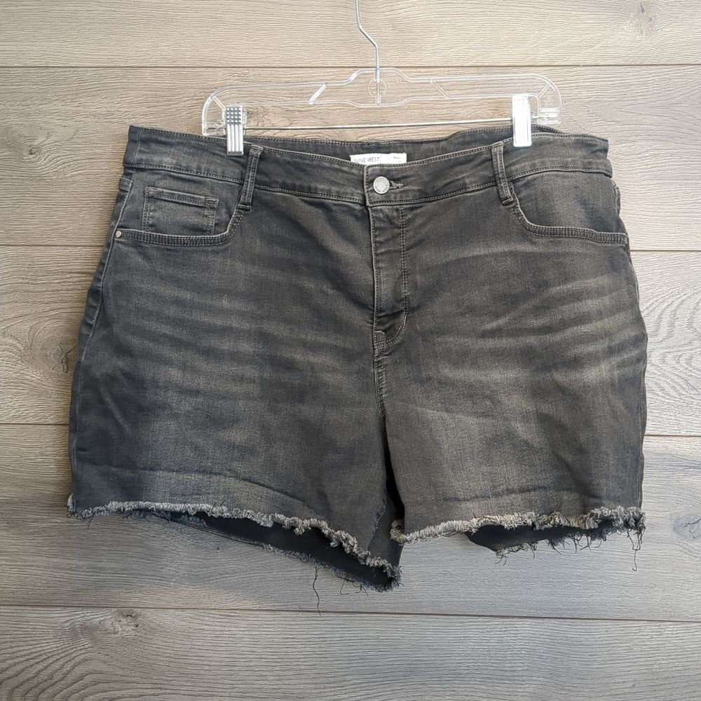 Nine West Black Denim Summer Shorts Women's Plus Size 18